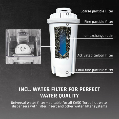 Caso Turbo hot water dispenser | HW 630 | Water Dispenser | 2600 W | 2.5 L | Plastic/Stainless Steel | Black/Stainless Steel