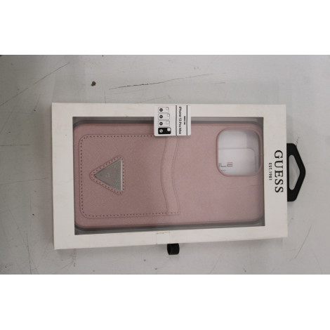 SALE OUT. Guess GUHCP13XPSATPP iPhone 13 Pro Max 6,7" różowy/pink hardcase SaffianoTriangle Logo Cardslot DIRTY PACKAGING | GUES