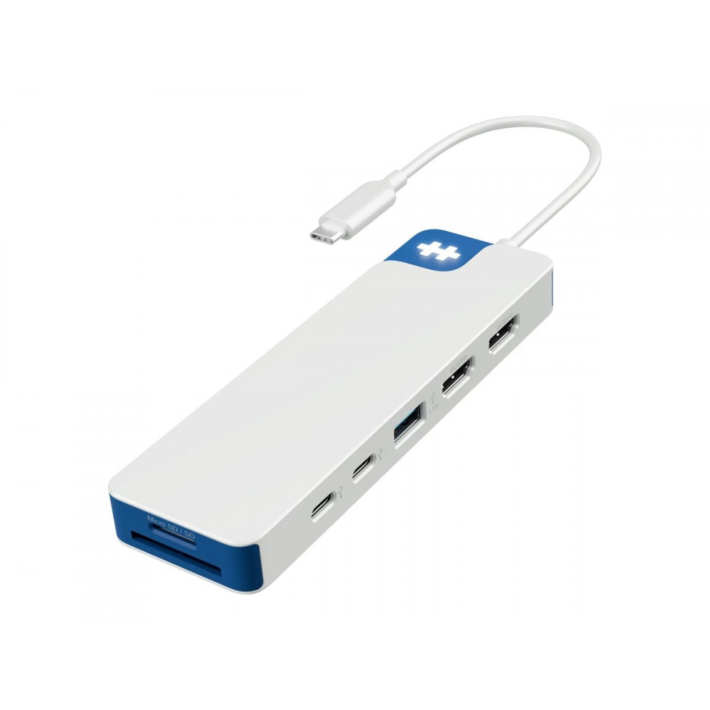 Hyper HyperDrive Flex 9 Port Dual 4K HDMI USB-C Hub, Blue | Hyper