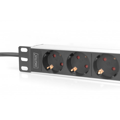 Digitus | 10 Socket Strip with Aluminum Profile, 4-way safety sockets | DN-95418