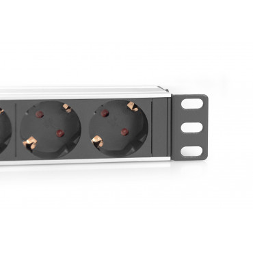Digitus | 10 Socket Strip with Aluminum Profile, 4-way safety sockets | DN-95418