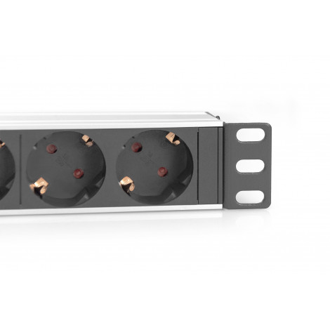 Digitus | 10 Socket Strip with Aluminum Profile, 4-way safety sockets | DN-95418