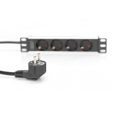 Digitus | 10 Socket Strip with Aluminum Profile, 4-way safety sockets | DN-95418