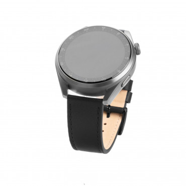 Fixed | Leather Strap with Quick Release 22mm for Smartwatch | Black