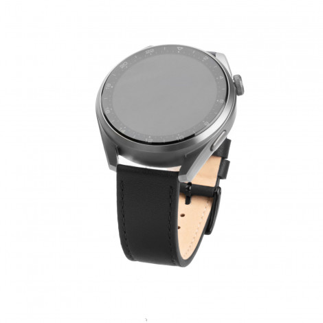 Fixed | Leather Strap with Quick Release 22mm for Smartwatch | Black
