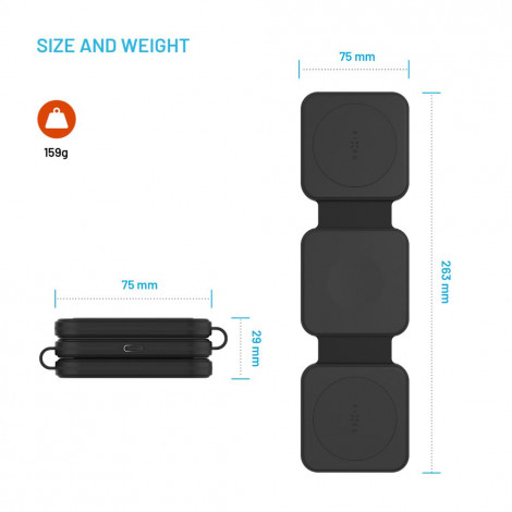 Fixed | Wireless Foldable Charger 3in1 Flex for Samsung | FIXFLE-SA-BK