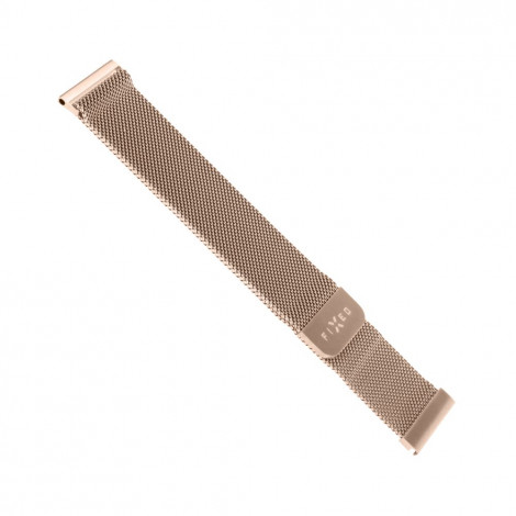 Fixed | Mesh Strap with Quick Release, 18mm, Stainless Steel Mesh Strap for Smartwatch | Gold
