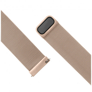 Fixed | Mesh Strap with Quick Release, 18mm, Stainless Steel Mesh Strap for Smartwatch | Gold