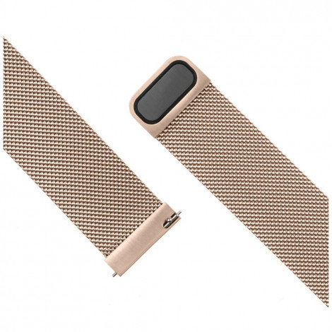 Fixed | Mesh Strap with Quick Release, 18mm, Stainless Steel Mesh Strap for Smartwatch | Gold