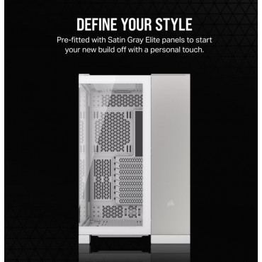 Corsair PC Case | 6500X Dual Chamber | White/Satin Gray Aluminum | Mid-Tower | Power supply included No