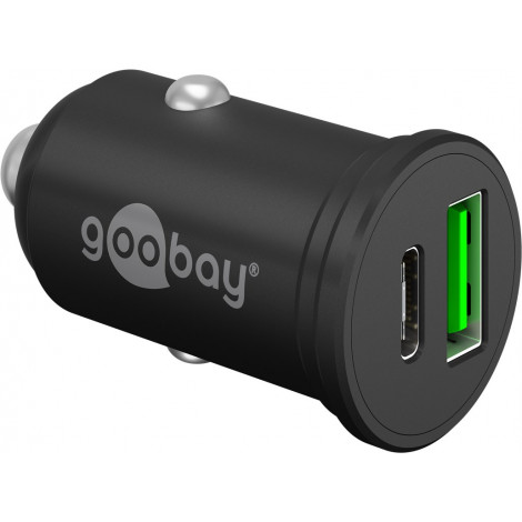Goobay 61739 Dual-USB Car Fast Charger USB-C PD, 45 W