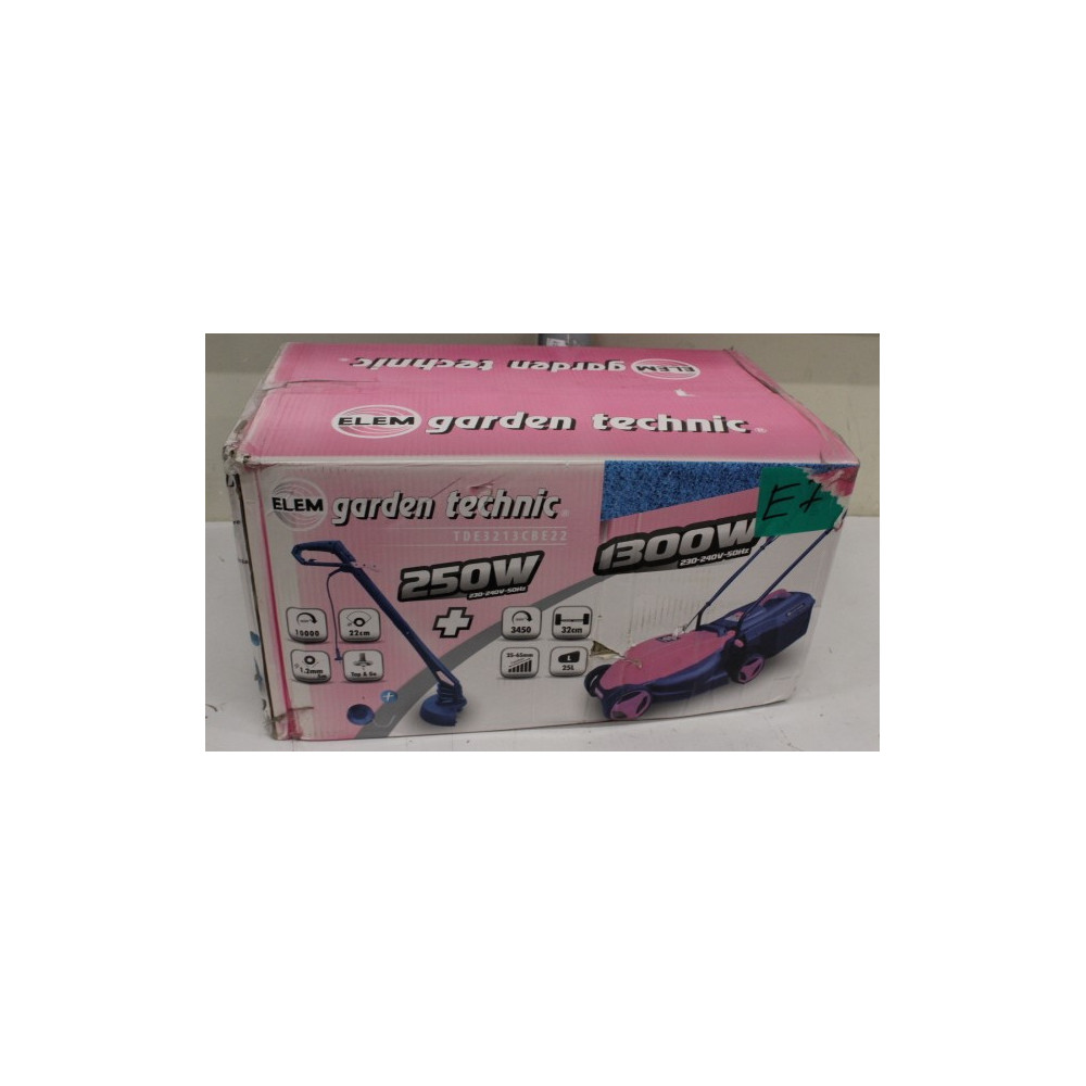 SALE OUT. Electric lawn mower ELEM, 1300 W, 32 cm, 25 l, includes 250 W trimmer | Sourcing | DAMAGED PACKAGING