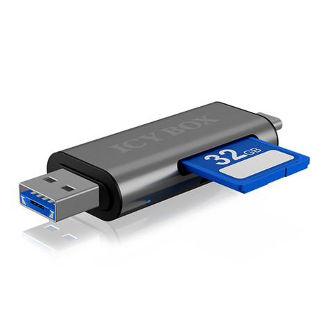 Icy box IB-CR200-C SD/MicroSD (TF) USB 2.0 card reader with Type-C and -A to micro USB (OTG) interface, anthracite | Raidsonic |