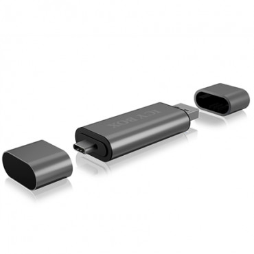 Icy box IB-CR200-C SD/MicroSD (TF) USB 2.0 card reader with Type-C and -A to micro USB (OTG) interface, anthracite | Raidsonic |