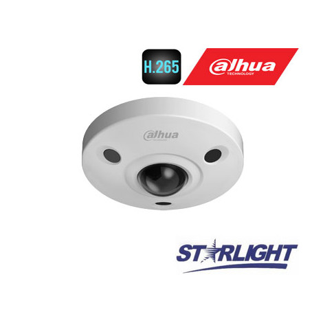 FishEye 360 4K IP kam.12MP(4000x3000) STARLIGHT STARVIS sensor. 25fps, H.265, IR, IP67, IK10, PoE