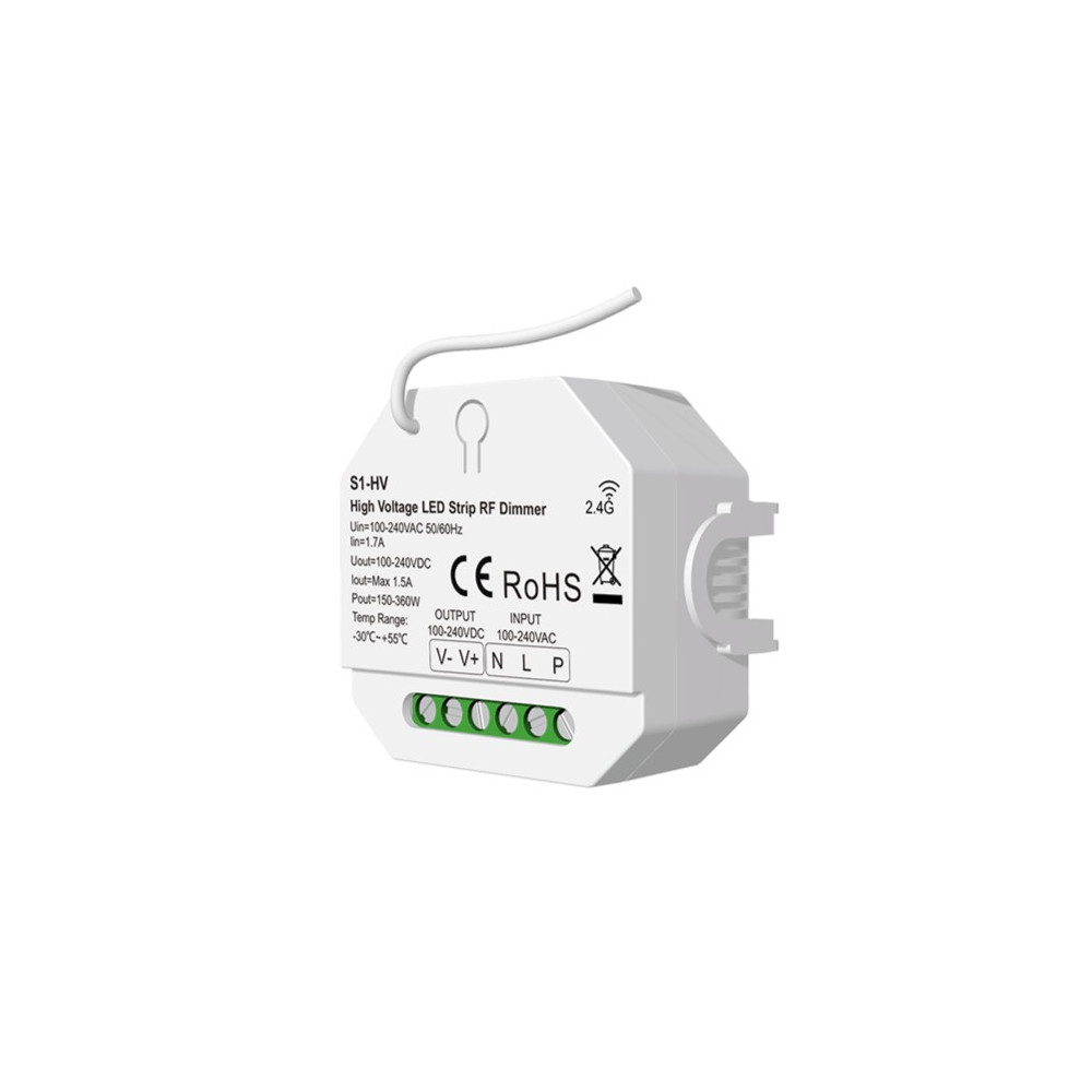 S1-HV valdiklis, 1 kanalo, 230V, 150-360W, Push-Dimm