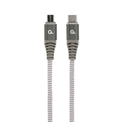 Cablexpert | Premium cotton braided USB Type-C to micro-USB charging and data cable, 1.5 m | CC-USB2B-CMMBM-1.5M