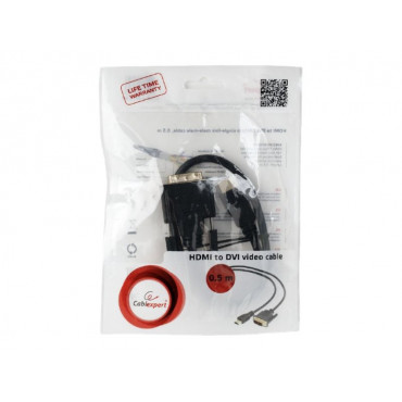 Gembird | HDMI to DVI cable (Single Link) | HDMI 19pin male | DVI 18+1pin male | HDMI to DVI-D | 0.5 m
