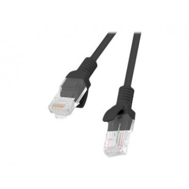 Lanberg Patchcord CAT.5E UTP 0.25M black fluke passed