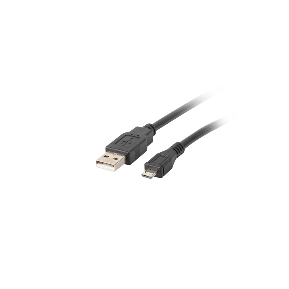 Lanberg USB Micro (M) to USB-A (M) 2.0 Cable | CA-USBM-10CC-0018-BK