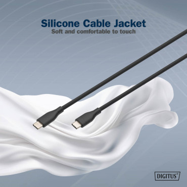 Digitus Silicone connection cable, 0.5 m | AK-300341-005-S | USB-C to USB-C
