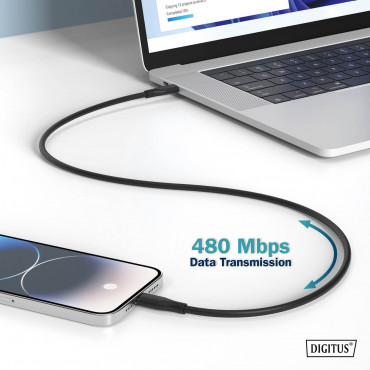 Digitus Silicone connection cable, 0.5 m | AK-300341-005-S | USB-C to USB-C