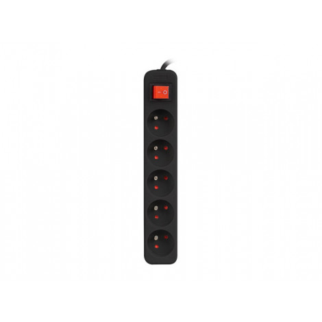 Lanberg Cable Power Strip 3M 5X French Outlets with Switch, Quality-Grade Copper | PS1-05E-0300-BK