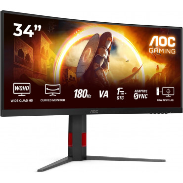AOC CU34G4 | 34 " | Fast VA | UWQHD | 21:9 | 180 Hz | 1 ms | 3440 x 1440 pixels | 300 cd/m | HDMI ports quantity 2 | Black