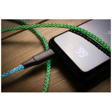 Fixed | Glowing Charging Cable USB-C/USB-C, PD support, Rainbow | FIXDLED-CC-RA