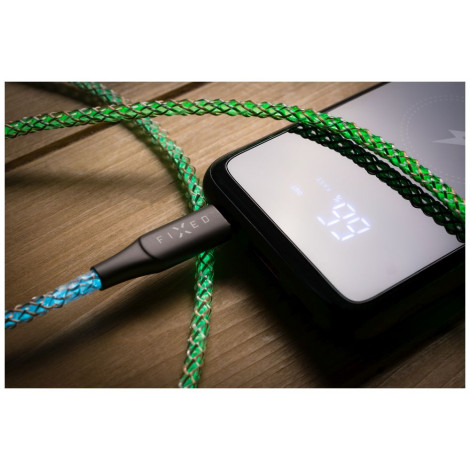 Fixed | Glowing Charging Cable USB-C/USB-C, PD support, Rainbow | FIXDLED-CC-RA
