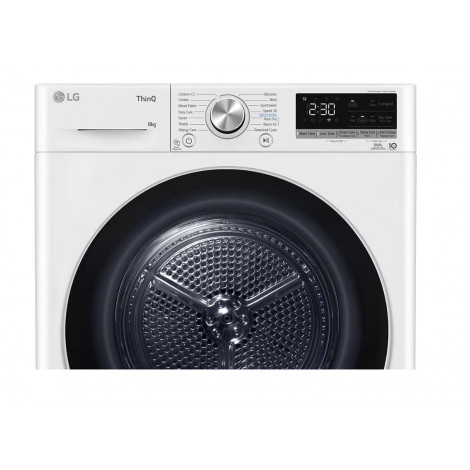 LG RH80V9AV3N Dryer Machine, C, Front loading, 8 kg, LED, Depth 66 cm, Wi-Fi, White | LG
