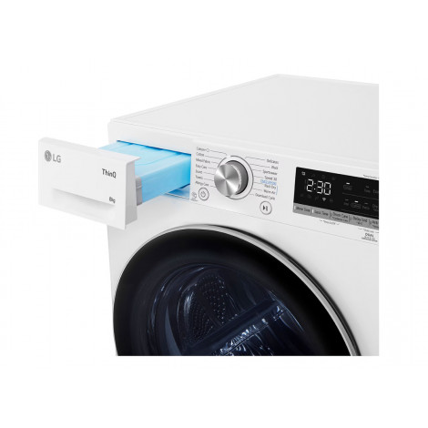 LG RH80V9AV3N Dryer Machine, C, Front loading, 8 kg, LED, Depth 66 cm, Wi-Fi, White | LG