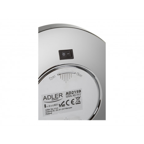 Adler | Mirror | AD 2159 | 15 cm | LED mirror | Chrome