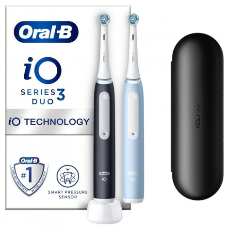 Oral-B | Electric Toothbrush Duo Pack | iO3 Series | Rechargeable | For adults | Number of brush heads included 2 | Number of te