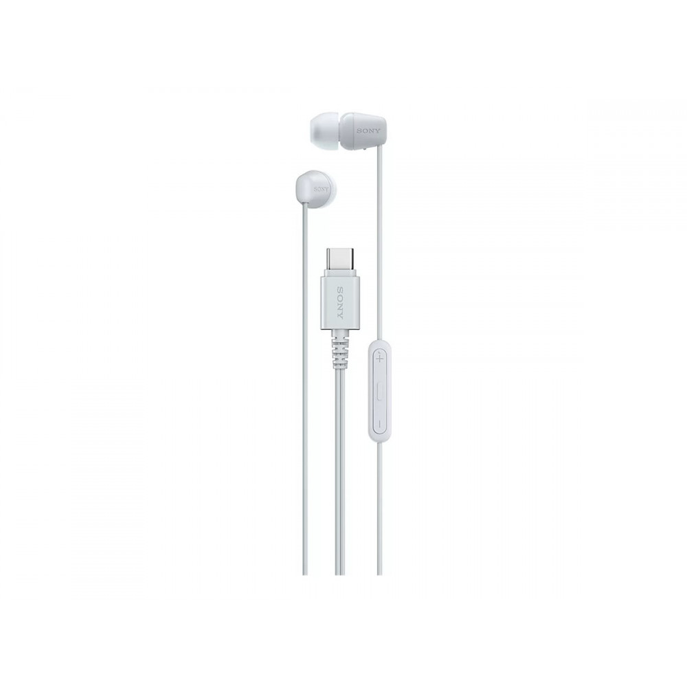 Sony IER EX15C USB C Wired Earbuds with Mic, White | Sony
