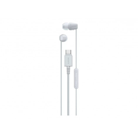 Sony IER EX15C USB C Wired Earbuds with Mic, White | Sony