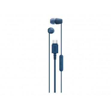 Sony IER EX15C USB C Wired Earbuds with Mic, Blue | Sony
