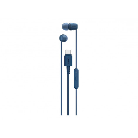 Sony IER EX15C USB C Wired Earbuds with Mic, Blue | Sony