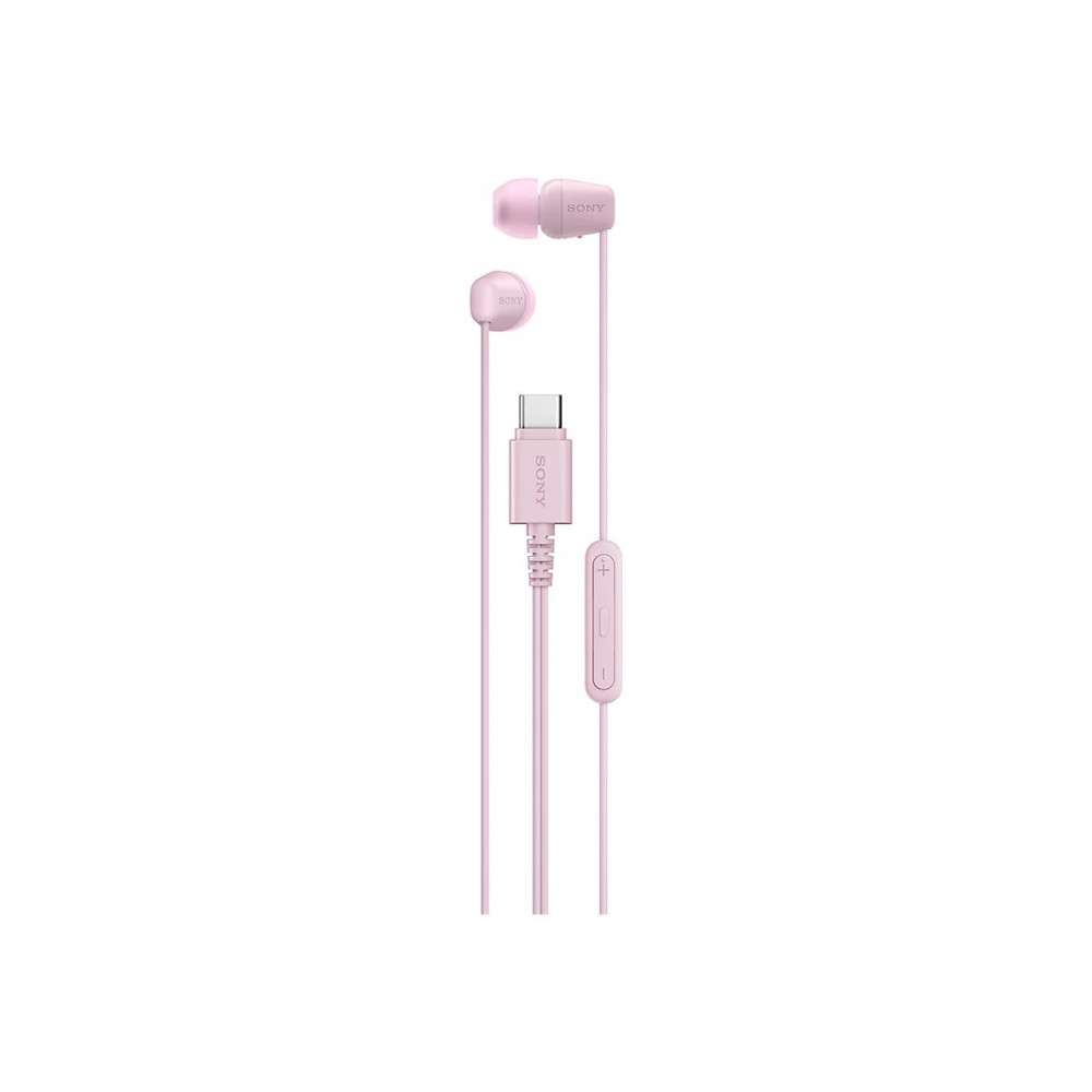 Sony IER EX15C USB C Wired Earbuds with Mic, Pink | Sony