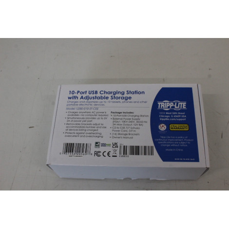 Tripp Lite 10 Port USB Charging Station with Adjustable Storage | U280-010-ST-CEE | UNPACKED, SCRATCHED