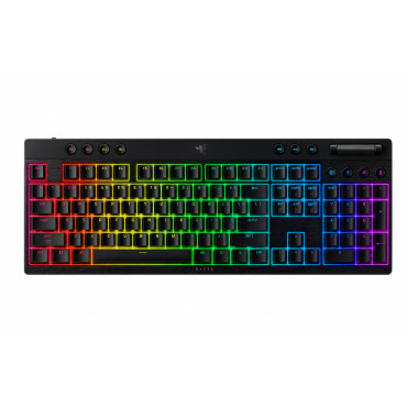 Razer BlackWidow V4 Low-profile HyperSpeed | Gaming keyboard | Wireless | US | Bluetooth, 2.4 GHz, USB Type-C | Yellow Linear