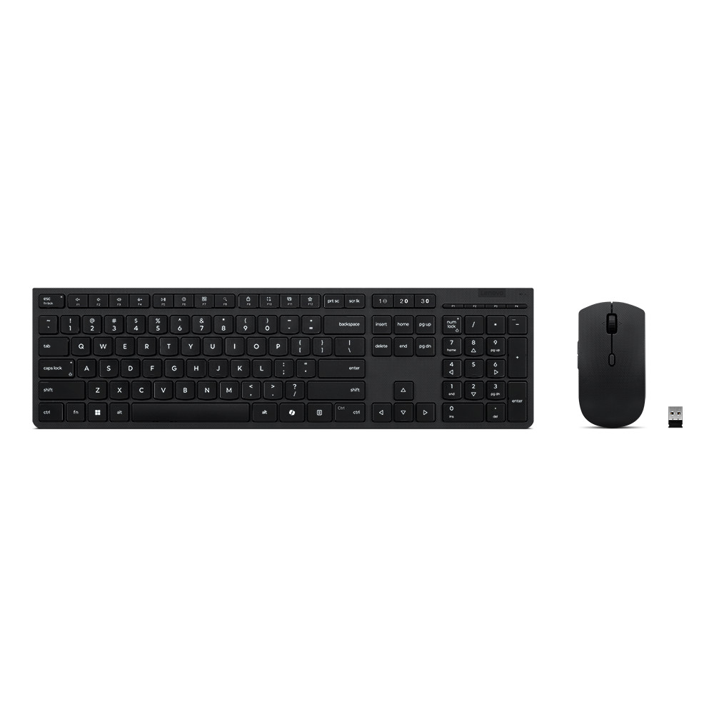 Lenovo Professional Wireless Rechargeable Combo Keyboard and Mouse | Keyboard and Mouse Set | Wireless | Mouse included | Nordic