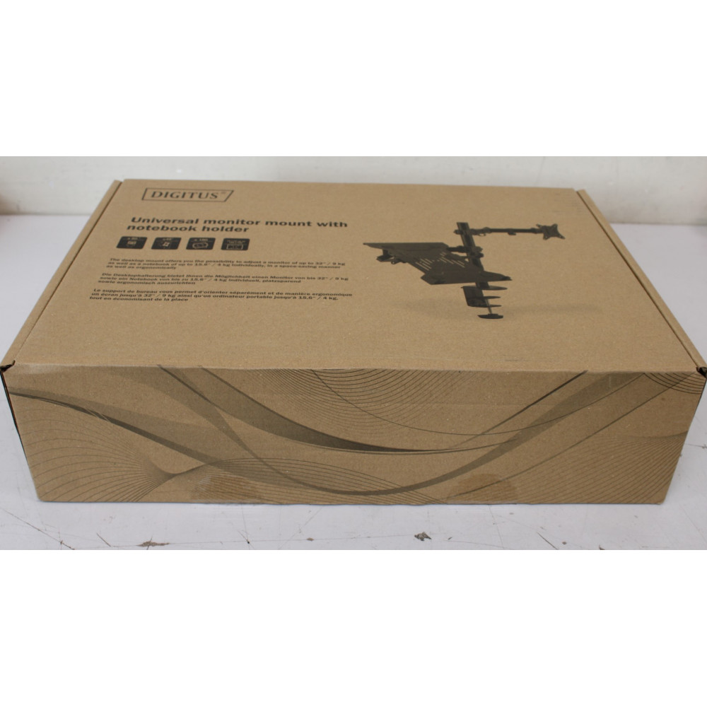 SALE OUT. DIGITUS Universal Monitor Mount with Notebook Holder | Digitus Desk Mount | DA-90436 | Tilt, swivel, height adjustment