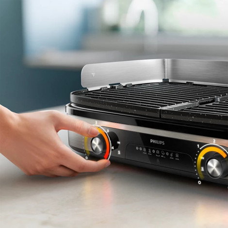 Philips HD6222/90 Table Grill, Black/Stainless Steel