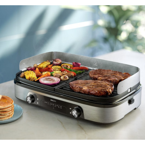 Philips HD6222/90 Table Grill, Black/Stainless Steel