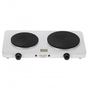 Adler Hot Plate | AD 6520 | Number of burners/cooking zones 2 | White | Electric