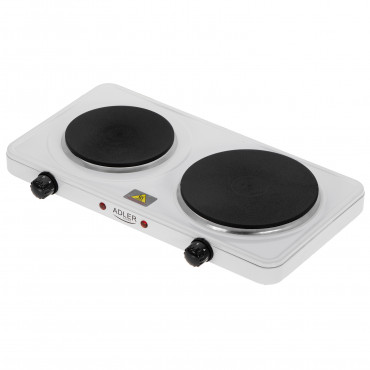 Adler Hot Plate | AD 6520 | Number of burners/cooking zones 2 | White | Electric