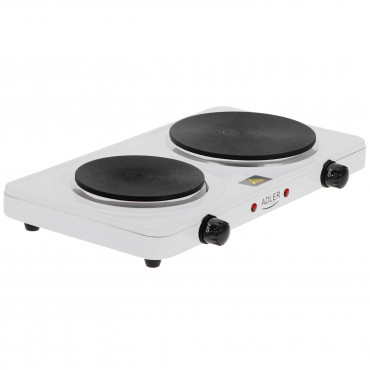 Adler Hot Plate | AD 6520 | Number of burners/cooking zones 2 | White | Electric