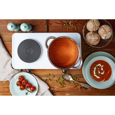 Adler Hot Plate | AD 6520 | Number of burners/cooking zones 2 | White | Electric