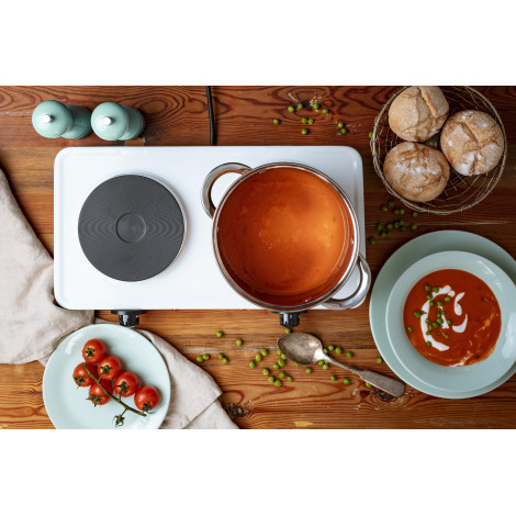 Adler Hot Plate | AD 6520 | Number of burners/cooking zones 2 | White | Electric